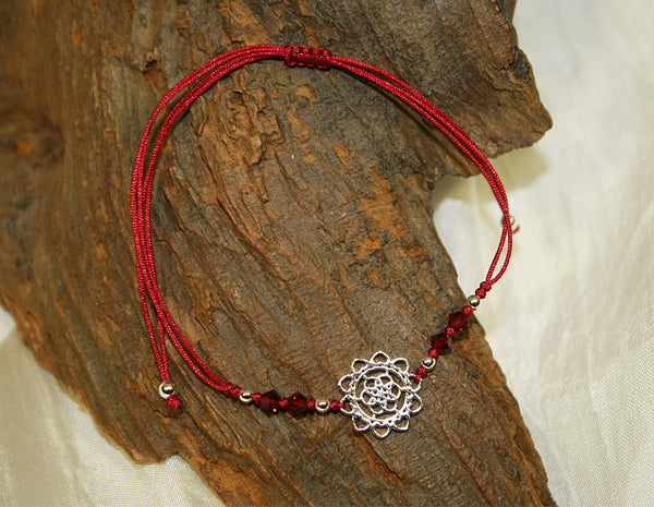 Cordelarmband Herz-Mandala