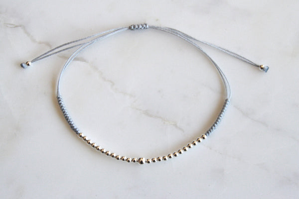 Cordel-Armband mit Silber925 Perlen plus Focal-Perle in Silber925