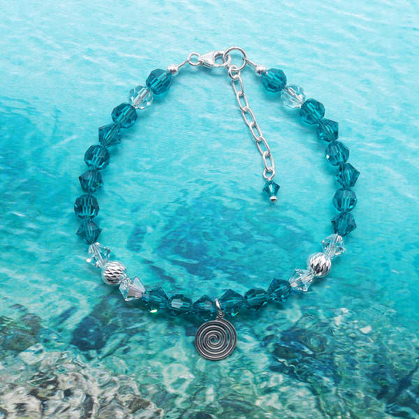 Armband - Kollektion "Spiral", türkisblau