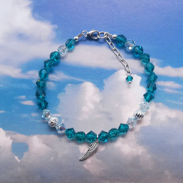 Armband - Kollektion Engelsflügel, türkisblau