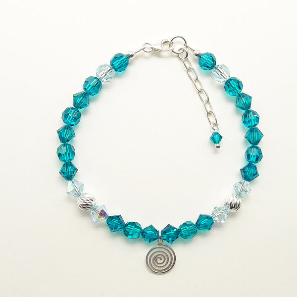 Armband - Kollektion "Spiral", türkisblau