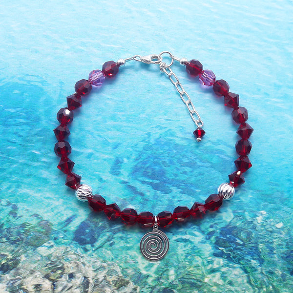 Armband - Kollektion "Spiral", tiefrot