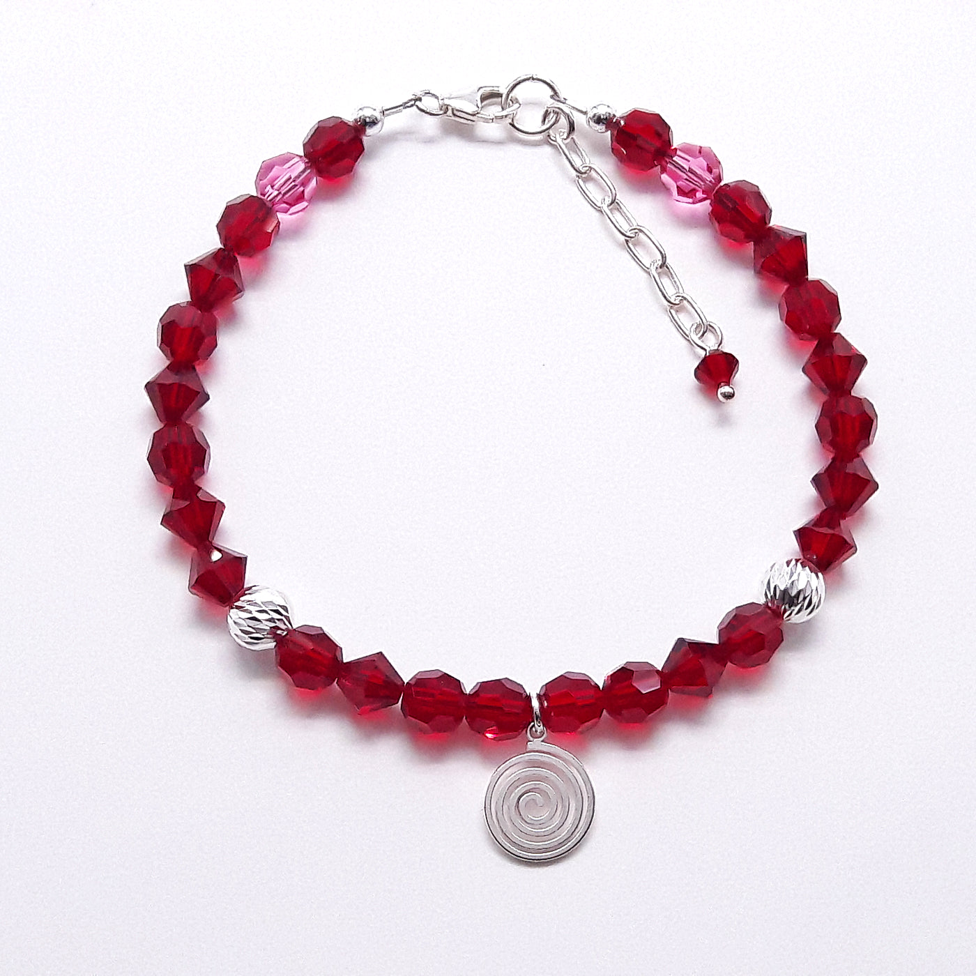 Armband - Kollektion "Spiral", tiefrot