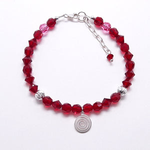Armband - Kollektion "Spiral", tiefrot