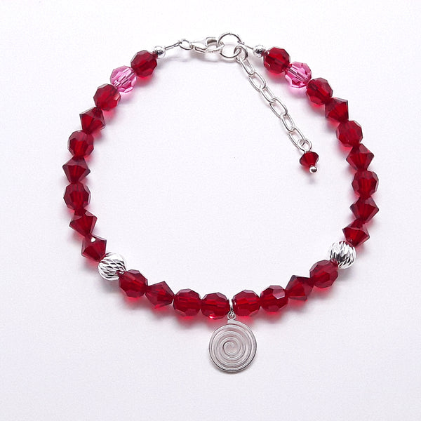 Armband - Kollektion "Spiral", tiefrot