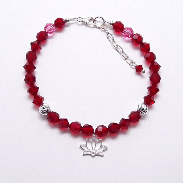 Armband - Kollektion Lotus, tiefrot