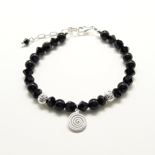 Armband - Kollektion "Spiral", Glitzerschwarz